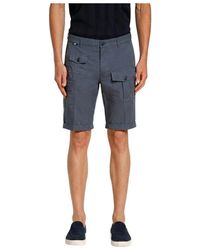 Mason's - Korte Broeken ,Blauw ,Katoen George Coolpocket Cargo Bermuda - Lyst