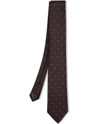 Tom Ford - Accessoires ,Bruin ,Leer Silk Polka Dot Tie - Lyst