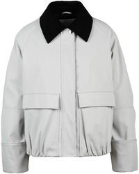 OOF WEAR - Jassen ,Grijs ,Polyester Stand Collar Jacket - Lyst