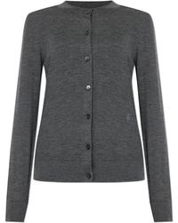 Burberry - Truien & Vesten ,Grijs ,Wol Wollen Cardigan - Lyst