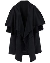 Alberta Ferretti - Cappa reversibile in mohair con maniche in shearling - Lyst