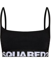DSquared² - Ondergoed ,Zwart ,Katoen Lingerie Top Met Logo - Lyst