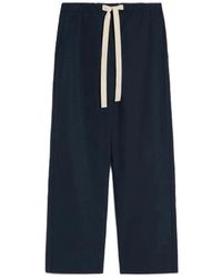 Max Mara - Broeken ,Blauw ,Leer Rechtgesneden Broek - Lyst