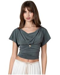 GUAJA. - Overhemden ,Groen ,Haze Sheer Button-Up Blouse - Lyst