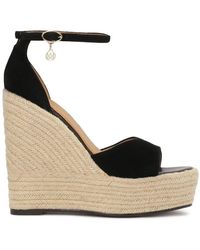 Kazar - Schwarze Wildleder-Wedgesandalen Auf Einer Plattform - Lyst