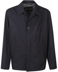 Herno - Jassen ,Blauw ,Polyester Reversible Jacket - Lyst