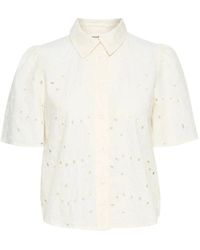 Soaked In Luxury - Camicia blusa bianca ricamata femminile - Lyst