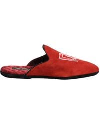 Dolce & Gabbana - Red Suede Dg King Men House Slippers Shoes - Lyst