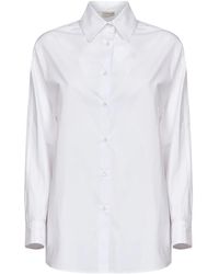 Blanca Vita - Overhemden ,Wit ,Katoen Button-Down Overhemd - Lyst