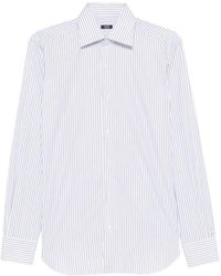 Barba Napoli - Overhemden ,Wit ,Katoen Camicia A Righe - Lyst