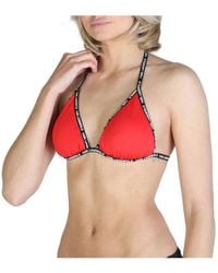 Karl Lagerfeld - Logo-Tape Triangle Bikini Top - Lyst