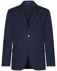 Low Brand - Blaue Klassische Revers Jacke Komfort Fit - Lyst