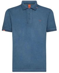 Sun 68 - Tops ,Blauw ,Katoen Blauw Katoenen Polo Shirt Met Logo - Lyst