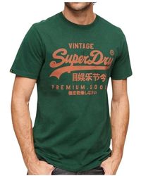 Superdry - Tops ,Groen ,Katoen Vintage Grafische Soda Pop T-Shirt Groen - Lyst