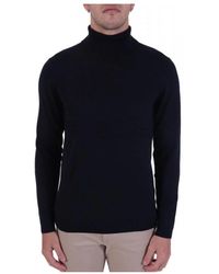 HUGO - Truien & Vesten ,Blauw ,Katoen Knit Rollneck Siseono - Lyst