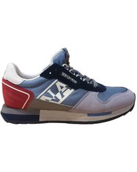 Napapijri - Blaue Leder Low-Top Sneakers - Lyst