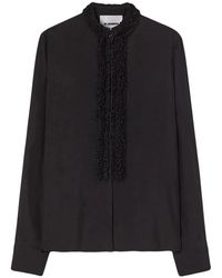 Jil Sander - Overhemden ,Zwart ,Zwarte Casual Overhemd Met Lange Mouwen - Lyst