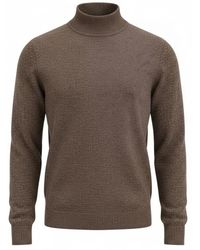 Roberto Collina - Truien & Vesten ,Bruin ,Merino Baby Kameel Colkraag - Lyst