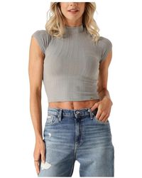 Calvin Klein - Geripptes Mockneck-Top Mit Warmer Textur - Lyst
