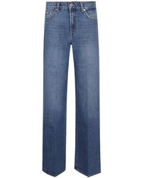 7 For All Mankind - High-Waist Flared Jeans Blau Aw25 - Lyst