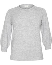 Kaffe - Grau melange strickpullover pullover - Lyst