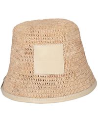Jacquemus - Sombrero de rafia blanco con detalle de cuero - Lyst