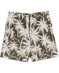 Amiri - Badmode ,Veelkleurig ,Polyester Zwemshorts Met Palmafdruk - Lyst