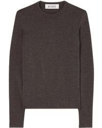 Rohe - Truien & Vesten ,Bruin ,Wol Bruin Melange Wol Crewneck Longsleeve - Lyst