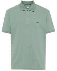 C.P. Company - Grünes polo-shirt mit besticktem logo - Lyst