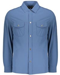 Moorer - Jassen ,Blauw ,Waterdichte Techno Fabric Jas Met Zakken - Lyst