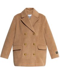 Ganni - Double-Faced Wool Double-Breasted Blazer - Lyst