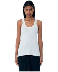 Lemaire - Tops ,Wit ,Katoen Rib Tank Top - Lyst