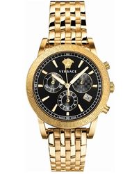 Versace - Sport tech cronografo orologio nero acciaio inossidabile - Lyst