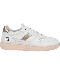 Date - Vintage court 2.0 blanco oro sneakers - Lyst