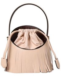 Etro - Rosa Fransen Leder Eimer Tasche - Lyst