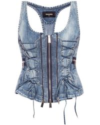 DSquared² Denim Vest - Blauw