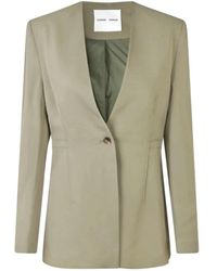 Samsøe & Samsøe - Jassen ,Groen ,Leer Sakitra Blazer - Lyst