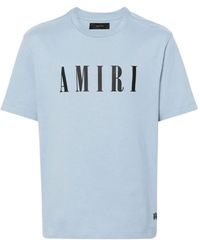 Amiri - Klares blaues baumwoll-logo-t-shirt - Lyst