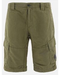 C.P. Company - Cotton linen cargo short - Lyst