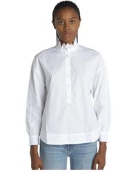Soeur - Camicia bianca in cotone con ruches - Lyst