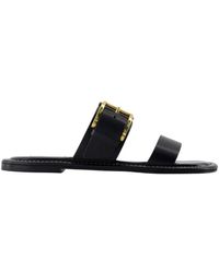 Ami Paris - Schoenen ,Zwart ,Leer Sandalen Met Dubbele Gespriemen - Lyst