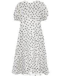 Stine Goya - Kleedjes ,Wit ,Polka Dot A-Lijn Midi-Jurk - Lyst