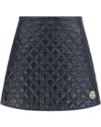 Moncler - Gepolierter Mini-Rock Mit Frontlogo-Patch - Lyst