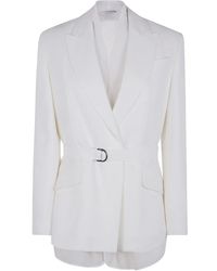 Brunello Cucinelli - Jassen ,Wit ,Wol Jas Met Riem - Lyst