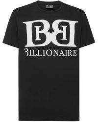 Billionaire - Tops ,Zwart ,Katoen T-Shirt Ronde Hals Ss - Lyst
