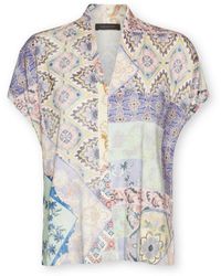 Elena Miro - Overhemden ,Paars ,Viscose T-Shirt Met Print - Lyst