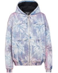 Balmain - Denim Hooded Bomber Jacket - Lyst
