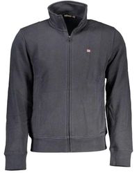 Napapijri - Schwarzer Baumwoll Herren Pullover Mit Reißverschluss - Lyst