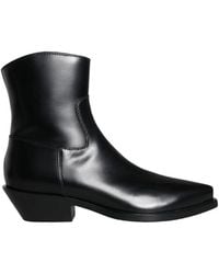 Dolce & Gabbana - Schwarze leder booties schuhe - Lyst