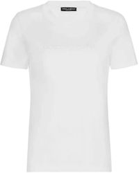 Dolce & Gabbana - Camiseta de algodón con logo en relieve - Lyst